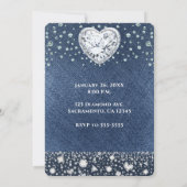 Invitation Blue Jean Denim & Bling Diamonds Anniversaire (Dos)