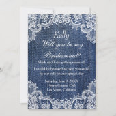 Invitation Blue Jean Denim Et Lace Bridesmaid (Devant)