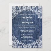 Invitation Blue Jean Denim Et Lace Mariage (Devant)
