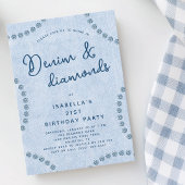 Invitation Blue Jeans Denim et Diamonds 21ème anniversaire fê