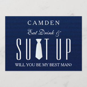 Invitation Blue Jeans Textile Suitup Serez-vous mon meilleur