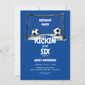 Invitation Blue Kickin it Soccer Anniversaire (Devant)