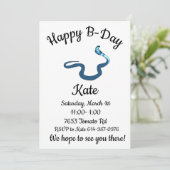 Invitation Blue King Cobra Joyeux Anniversaire  (Debout devant)