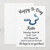 Invitation Blue King Cobra Joyeux Anniversaire  (Devant / Derrière)