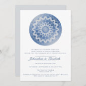 Invitation Blue Lace Mandala Wedding (Devant / Derrière)