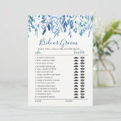 Invitation Blue leave Mariée ou jeu de chambre modifiable mon (Debout devant)