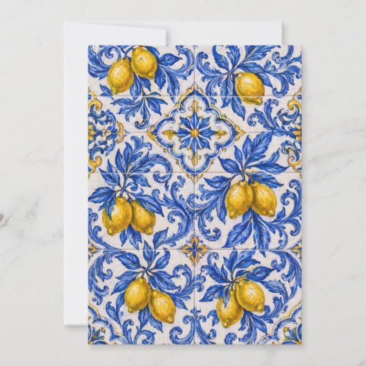 Invitation Blue Lemon Azulejo Tile (Devant)