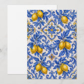 Invitation Blue Lemon Azulejo Tile (Devant / Derrière)