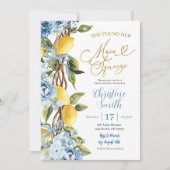 Invitation Blue Lemon et Bow Main Squeeze Fête de Mariage (Devant)