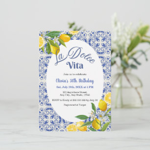 Invitation Blue Lemon Italien La Dolce Vita 30e Anniversaire