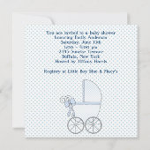 Invitation Blue Leopard Baby Carriage Baby Boy Douche (Dos)