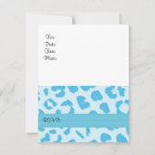 Invitation Blue Leopard Fourrure Motif Anniversaire Fête Invi (Dos)