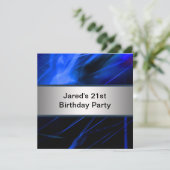 Invitation Blue Lights Mans 21e fête d'anniversaire (Debout devant)