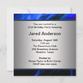 Invitation Blue Lights Mans 21e fête d'anniversaire (Dos)