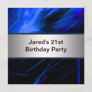 Invitation Blue Lights Mans 21e fête d'anniversaire