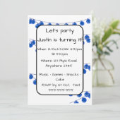 Invitation Blue Lights Teen Boy Customisable Birthday Invitat (Debout devant)