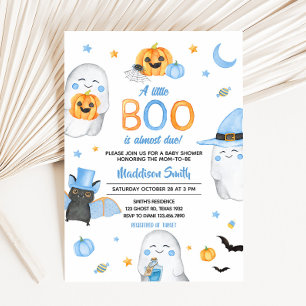 Invitation Blue Little Boo Ghost Baby shower