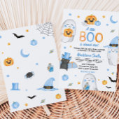Invitation Blue Little Boo Ghost Baby shower