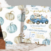 Invitation Blue Little Citrouille Camion Farm Anniversaire Ga