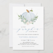 Invitation Blue Little Citrouille C'est un garçon Baby shower (Devant)