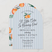 Invitation Blue Little Cutie Citrus fête d'anniversaire (Devant / Derrière)