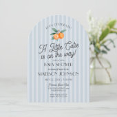 Invitation Blue Little Cutie Sur Le Chemin Baby shower Citrus (Debout devant)