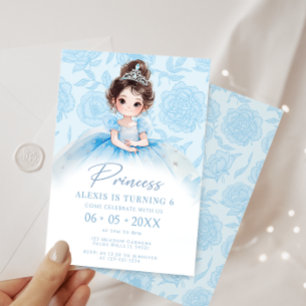 Invitation Blue Little Princess Royal Birthday Girl