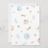 Invitation Blue Little Pumpkin Fall Baby Shower (Dos)
