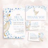 Invitation Blue Little Silly Goose Baby Shower