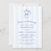 Invitation Blue Love brasse du café Brunch nuptial (Devant)