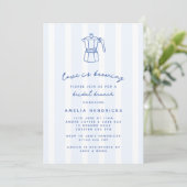 Invitation Blue Love brasse du café Brunch nuptial (Debout devant)