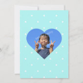 Invitation Blue Love Hearts 3ème anniversaire Photo (Dos)