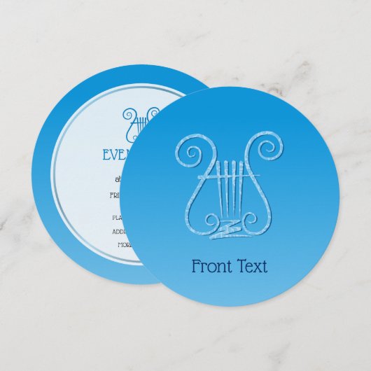 Invitation Blue Lyre (Devant / Derrière)