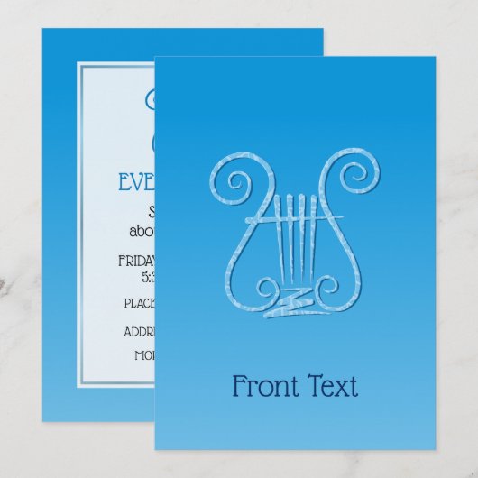 Invitation Blue Lyre (Devant / Derrière)