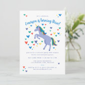 Invitation Blue Magic Arc-en-ciel Unicorn Anniversaire (Debout devant)