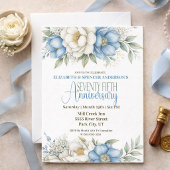 Invitation Blue Magnolia and Peony 75th Wedding Anniversary