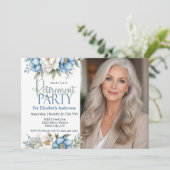 Invitation Blue Magnolia and Peony Retirement Party (Debout devant)