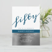 Invitation Blue Male 50e anniversaire (Debout devant)