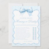 Invitation Blue maman ou papa arc bébé jeu de douche garçon (Devant)