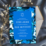 Invitation Blue Marble Star de David Custom Bar Bat mitzvah<br><div class="desc">Carte parfaite pour annoncer un bat mitzvah, bar mitzvah ou une autre célébration juive ! L'art abstrait pour vous à l'avant et à l'arrière ! ENTIÈREMENT PERSONNALISABLE ! Cliquez sur "Personnaliser" ci-dessus pour modifier le texte. Cliquez sur "modifier à l'aide de l'outil de conception" pour ajuster les polices, les couleurs...</div>