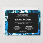 Invitation Blue Marble Star de David Custom Bar Bat mitzvah (Devant)