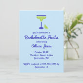 Invitation Blue Margarita Bachelorette Fête (Debout devant)