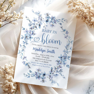 Invitation Blue Meadow Boho Baby in Bloom Baby shower