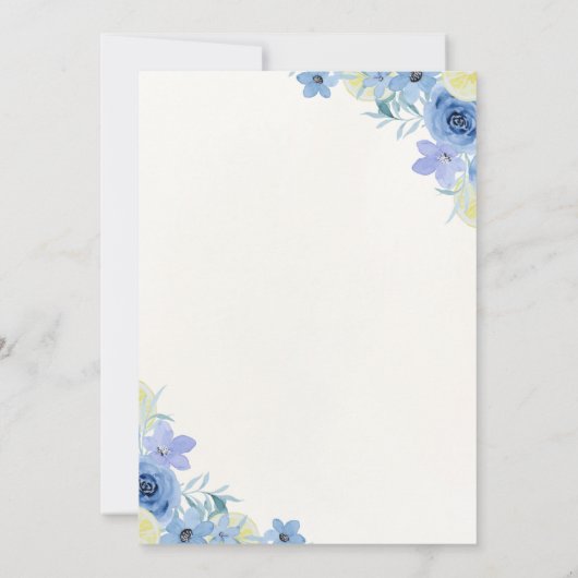 Invitation Blue Mediterranean Lemon Bridal shower (Dos)