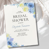 Invitation Blue Mediterranean Lemon Bridal shower
