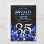 Invitation Blue Mens 35e anniversaire (Devant)