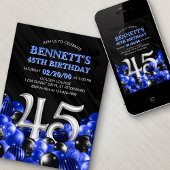 Invitation Blue Mens 45e anniversaire