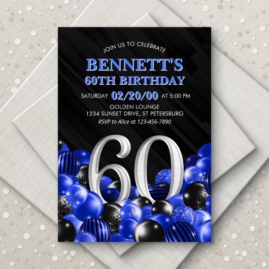 Invitation Blue Mens 60e anniversaire