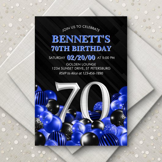 Invitation Blue Mens 70e anniversaire