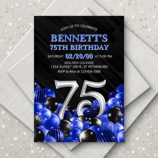 Invitation Blue Mens 75e anniversaire